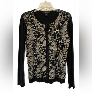 August Silk Cardigan Sweater SZ Med